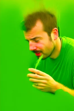 man eating grass