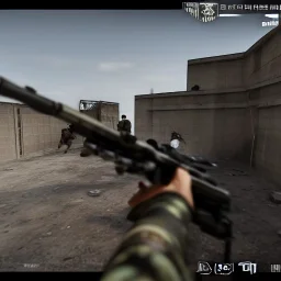 Shooting bombs into A bomb site many terrorist and one counter terrorist with an awp realistic, cinematic