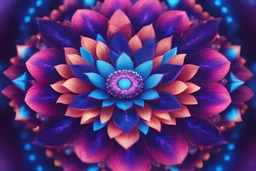 mandala bright blue purple pink, crystal center, light effect, lotus flowers, vaporwave colorful, concept art, smooth, extremely sharp detail, finely tuned detail, ultra high definition, 8 k, unreal engine 5, ultra sharp focus