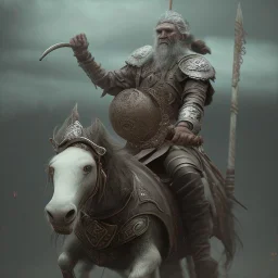 an old viking riding a horse, scary, zombie, steam punk, realistic, made in octane, cinematic, ultra-realistic, extremely detailed octane rendering, 8K, VRAY Super Real ar 2:3, dof photorealistic futuristic 50mm lens hard lighting dark gray tintype photograph, realistic lighting, sepia color