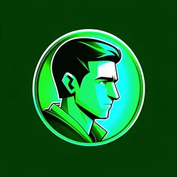 Generic cool green profile picture modern design gaming architecture logo shiny