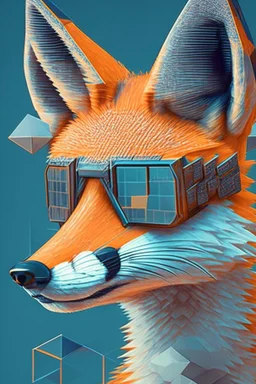 pioneer fox wearing googles close face matrix isometric