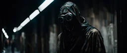 Whispers in the dark alleys of the surviving cities speak of Kai Virtuoso - the ghost in the machine. Draped in garments seamlessly integrated with camouflage tech, and goggles perpetually projecting data streams before his eyes, imperfection, natural lighting, cinematic, Fuji Film, Anamorphic lens, 2040s