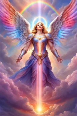 Beautiful angel, ufos, rainbows, beautiful colors gardens , flowers, cascades