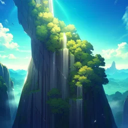 edge of a cliff, anime