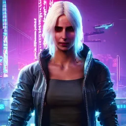 Portrait of Ciri in Cyberpunk 2077