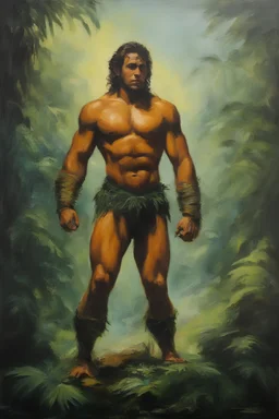 Tarzan, King of the Jungle - oil painting Frank Frazello