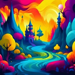 Create fairytale land with ghosts colour and colour background