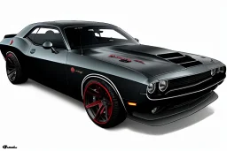 Full shot sketch of dodge challenger hellcat