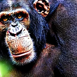 photo, angry chimpanzee, laser guns