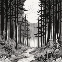 illustration by underground comix artist, Brion Gysin of: As the night wears on, Surpanakha's vengeance knows no bounds. The forest becomes a stage for her savage dance, a symphony of pain and terror. And in the end, the remnants of those who dared to challenge her lie scattered on the forest floor, a testament to her indomitable spirit. Surpanakha stands amidst the carnage, her twisted form radiating power and triumph. She has reclaimed her sanctuary, her twisted essence more potent than ever.