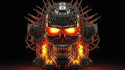 4K. REALISTIC FULL DETAILS. LOGO EMISSION DE RADIO HARDROCK FIRESTARTER TERMINATOR.