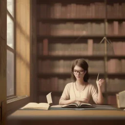 studying girl in library, ultra detail, curl hair, realistic photo unreal engine, cinematic lighting --ar 1:1 creative