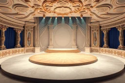 image of a Royal stage with 3d fractal base decoration with large dance area
