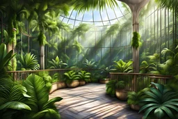A jungle-aviary. The birds are naturalistic, close to nature. photorealistic, highly detailed
