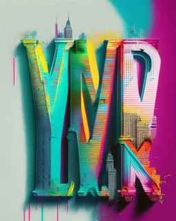 Writing New York in colour text