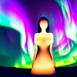 mujer hermosa, misteriosa, joyas, luz, energia positiva, aurora boreal, texturas reales