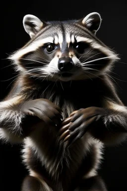 racoon with big muscles