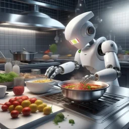 AI cooking and mixing different things