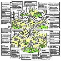 tragedy of the commons flow chart, neo surrealism.