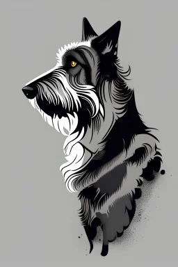 Genrat an ai vector art of the "wolfhound"