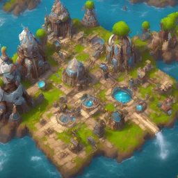 architecture concept in dofus，vertical view