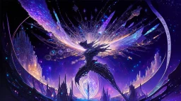 It is a paradox of delicate fantasy and formidable technology, its silhouette pulsing with extraordinary power yet draped with cosmic elegance. Capture this enigma, this tamer of untamed galaxies, through the prism of Matthews' fantastical style."