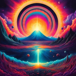 [psychedelic storm] God's tipping point: a surrealist and maximalist singularity created from the void