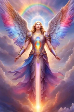 Beautiful angel, ufos, rainbows, beautiful colors gardens , flowers, cascades