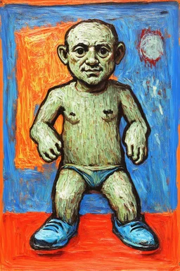 Faustian Bargain; in the style of Philip Guston