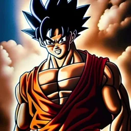 Ultra detailed fullbody Portrait in oil on canvas of Son Goku,extremely detailed digital painting,ultrarealistic skin,intense stare, extremely detailed face, crystal clear eyes, mystical colors ,perfectly centered image, perfect composition, rim light, beautiful lighting,masterpiece ,8k, stunning scene, raytracing, anatomically correct, in the style of Simon Bisley and Ohrai Noriyoshi and robert e howard and Steve Jung and frank frazetta.