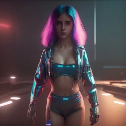 Cyberpunk outfit cyber girl unreal 5, octane render,cinema4d, dynamic lighting, dramatic lighting, 4k, redshift render, highly detailed, hyper realistic, in space