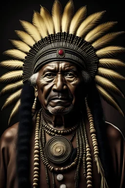 Beautiful Black Native American Chief