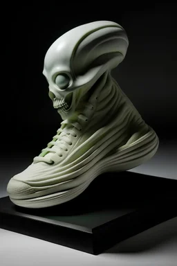 3d alien shaped Nike sneaker design by Ron Mueck