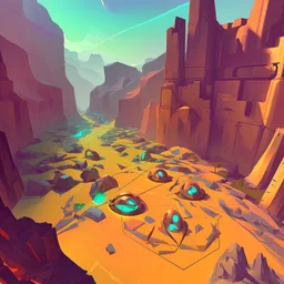 stylized,canyon,scifi,dungeons map,futuristic,roboquest,top view,4k,details stylized