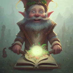 a Portrait of cute elf Leprechaun as +Book illustration by Gediminas Pranckevičius, Jean Baptiste Monge, Brian Kesinger, Anton fadeev, Kilian Eng,richly detailed