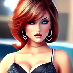 full body, moderm pin-up , perfecet eyes, cute fine face