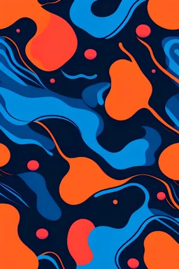 sport minimalistic liquid pattern illustration, in blue orange pink