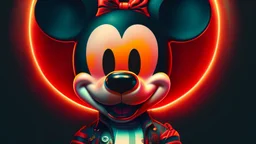 zombie mickey mouse hybrid, photorealism, movie screen capture, horror, sci-fi, retrofuturism,