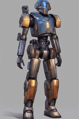 A Star Wars Combat Droid, Wearing Cowboy Clothes, Armor looks similar to Halo, Wearing a cowboy hat.