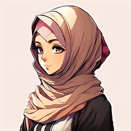 A hejab girl , vectorized , anime , 8k