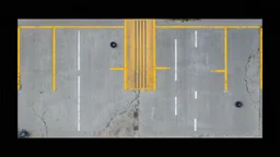 Ground layout for a covered concrete parking lot. Add tire tracks, oil ground stains, cracks and weathering. and make a little darker