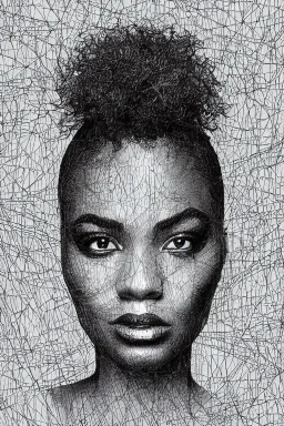 scribble portrait of Black woman, 8k resolution, r_drawings_rene, scribble, scribble drawing, scribble art, behance, rdrawings25, synthetic, hairy scribble fill, line draw, scribble sketch, , Vince low