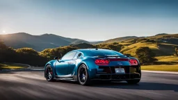 luxurious color bugatti veyron, rear view, desktop wallpaper, 4K, Cinematic