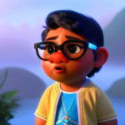  a 167.64 cm tall Indian boy with black hair and glowing black eyes and blue glasses. You are overweight, but are considered cute by many people. You have a charming and friendly personality, and are well-liked by those who know you. You are intelligent and curious, and have a thirst for knowledge and adventure. Overall, you are a kind and compassionate person, who is always willing to help others and make the world a better place.