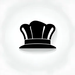 create a chef hat icon like vector style with black color