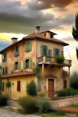 Old fashioned house in Italy pretty sky