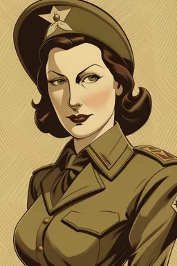 picture of a woman in 1930's animated WWII poster style
