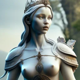 White Statue arwen, full body, Rome sculpture style, full body, details, fresco background, hyper realistic, 8k,