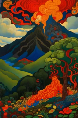 A mountain filled with nightmares painted by Paul Ranson